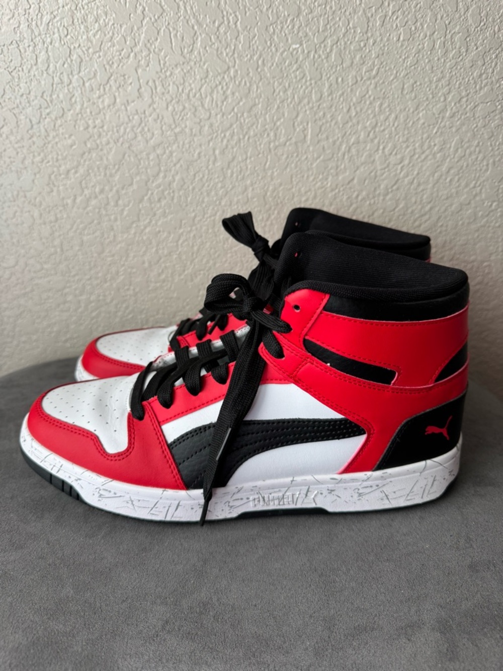 Puma Rebound LayUp Mid Sneakers Red White Black Men’s Size 11